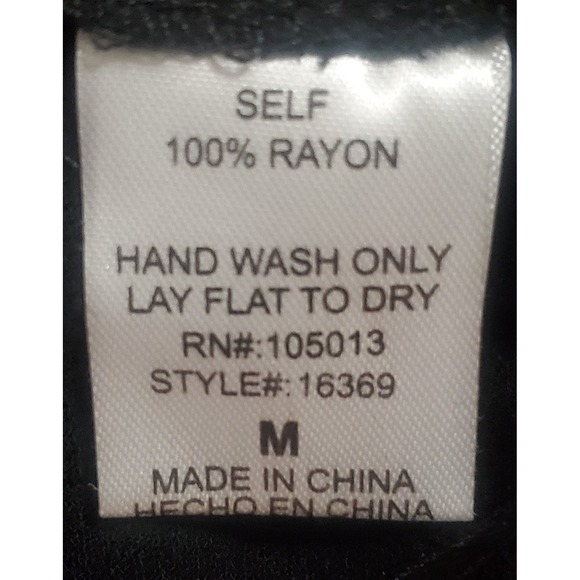 Savanna Jane Blouse M Embroidered Floral Black/Rust/Ivory/Orange Cap Sleeves - Picture 8 of 8